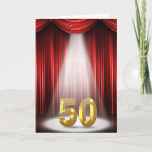Cartão Destaque do 50º Aniversário Parabéns