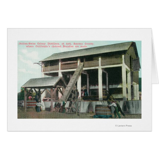 Cartão Destilaria de conhaque de colônia italiana-suíça (Frente Horizontal)