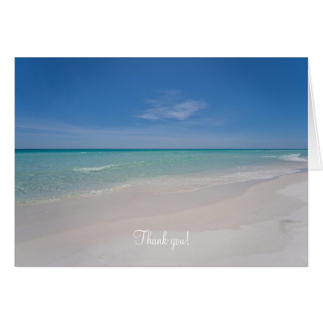 Cartão Destin Florida Beach Thank You Card (Frente horizontal)