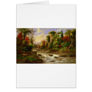 Cartão Destino de Robert Duncanson do rio da floresta da