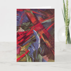 Cartão Destinos Animais de Franz Marc, Arte Cubista Vinta