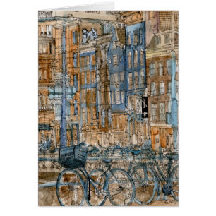 Cartão Destinos Visualização Nova Iorque de Aquarela