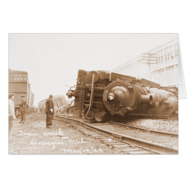 Cartão Destruição do comboio em 1929 (Frente Horizontal)