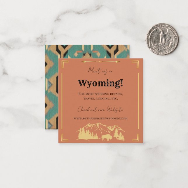 Cartão Detalhado de Casamento de Ranch Tatanka Bis (Frente/Verso In Situ)