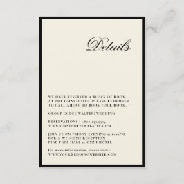 Cartão Detalhado de Casamento de Script Minimalist