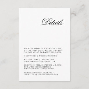 Cartão Detalhado de Casamento de Script Minimalist