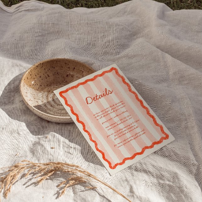 Cartão Detalhado de Casamento Rosa e Vermelho Mode (Criador carregado)