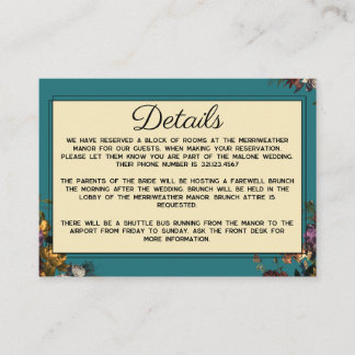 Cartão Detalhado de Casamento Tonelado de Jewel Ma