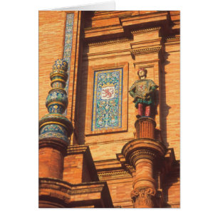 Cartão Detalhe da estátua cerâmica na Plaza de Espana em