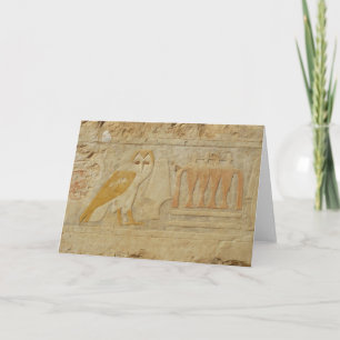 Cartão Detalhe de Owl Hieroglyph, Templo de Hatshepsut, E