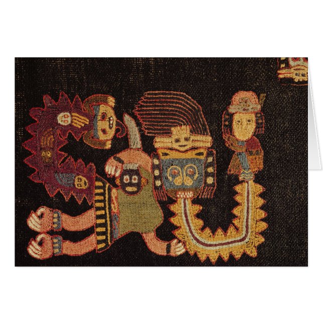 Cartão Detalhe de pano do enterro, tribo de Paracas (Frente Horizontal)