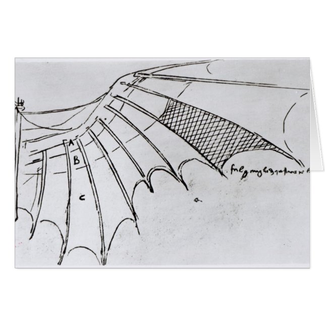 Cartão Detalhe de uma asa mecânica (Frente Horizontal)