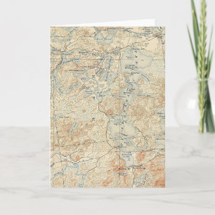 Cartão Detalhe do Lago Saranac Superior do Mapa Topográfi