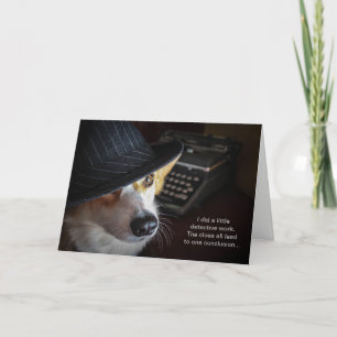 Cartão Detective Corgi Birthday card