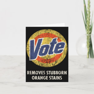 Cartão Detergente para lavar voto anti-trump engraçado vi