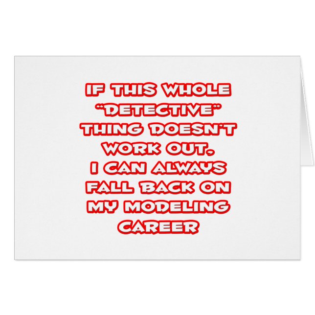 Cartão Detetive Humor... Carreira de modelagem (Frente Horizontal)