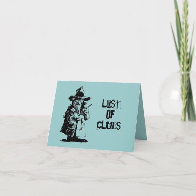 Cartão Detetive Sly Ol Gumshoe Mistério do assassinato Sl (Frente)