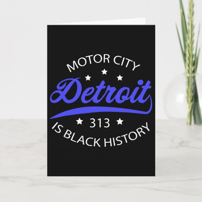 Cartão Detroit 313 Motor City Mês da História Negra Ameri (Frente)