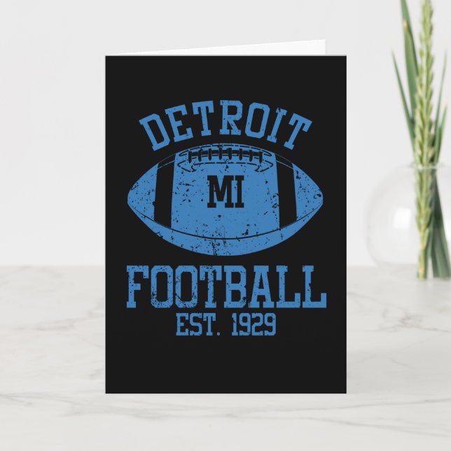 Cartão Detroit Football Fan Gift Present Idea (Frente)
