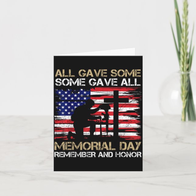 Cartão Deu Algum Memorial Day Veterano (Frente)