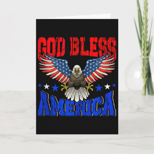 Cartão Deus abençoe a águia americana bandeira 4 de julho