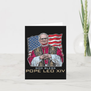 Cartão Deus abençoe Leo Xiv Robert New Pope Retro Ameri