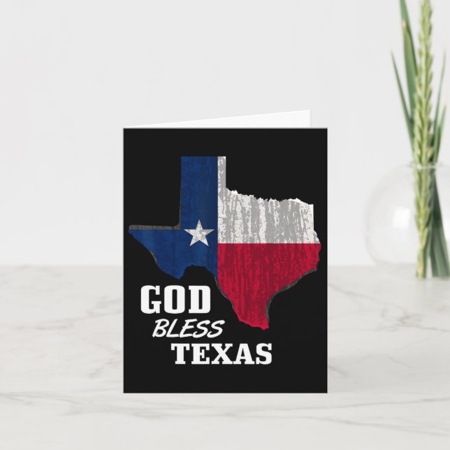 Cartão Deus abençoe Texas Flag Texas Independence Day Blu (Frente)