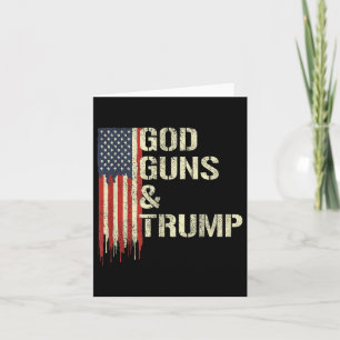 Cartão Deus Armas e Trump I segundo Alteração Bandeira