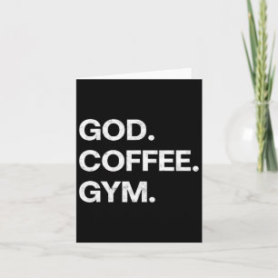 Cartão Deus Café Gym Engraçado Christian Workout Tee Jesu