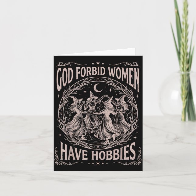 Cartão Deus Celestial Retro Proíba as Mulheres de Ter Pas (Frente)