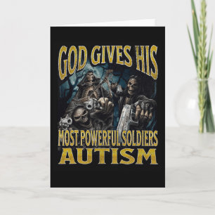 Cartão Deus Dá Seu Autismo Mais Poderoso Engraçado Esquel