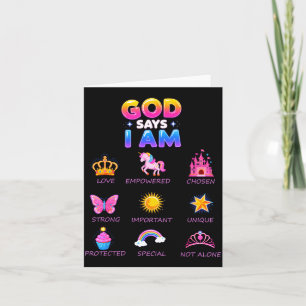 Cartão Deus Diz Eu Sou Princesa Fofa Jesus Adolescente Me