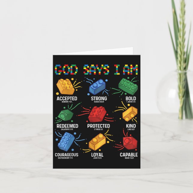 Cartão Deus Diz Que Estou Construindo O Bloco Do Construt (Frente)