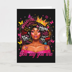 Cartão Deus Diz Que Você É Rainha Afro Melanina Cristã Me