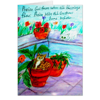 Cartão Deus do elogio de quem todas as bênçãos fluem