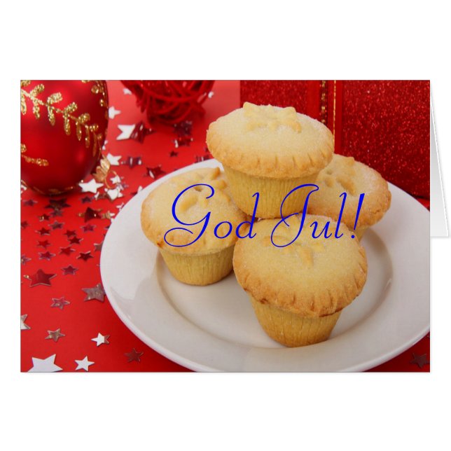 Cartão Deus do Natal Jul jul og deus nytt år III (Frente Horizontal)