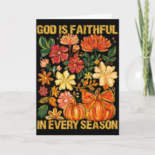 Cartão Deus é Fiel em Todas as Estações Floral Outono Cri