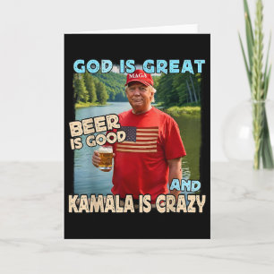 Cartão Deus É Grande Cerveja É Boa E Kamala São Divertida