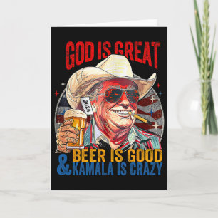 Cartão Deus É Grande Cerveja É Boa E Kamala São Divertida