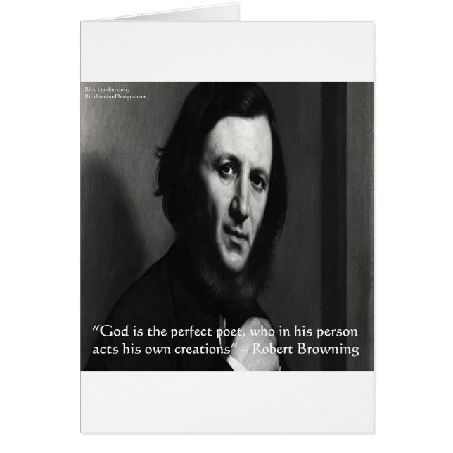 Cartão Deus é o poeta perfeito, Robert Browning (Frente)