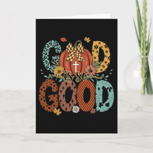 Cartão Deus É Tão Bom Outono Cristão Abóbora Ação de Graç