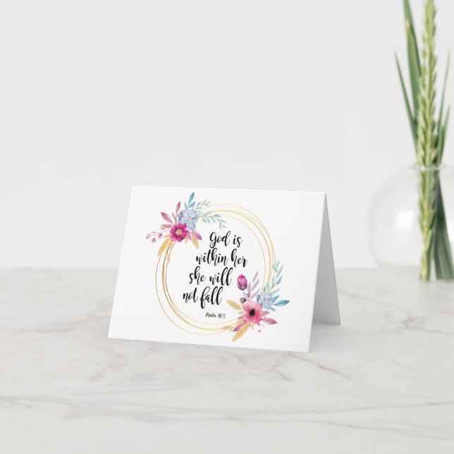 Cartão Deus está dentro de seu salmo 46:5 (Frente)