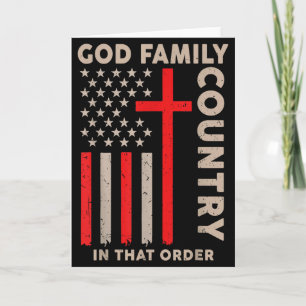 Cartão Deus Família País Naquela Ordem Cristão Americano 
