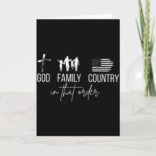 Cartão Deus Família País Nessa Ordem Patriótico Cristão