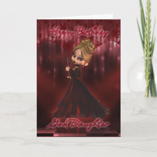 Cartão Deus Filha Cartaz de Aniversário com tarte de almô