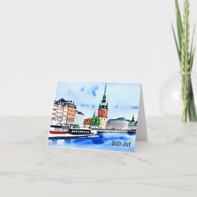 Cartão Deus Jul, Natal Sueco (Frente)