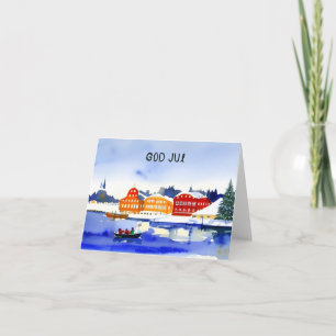 Cartão Deus Jul, Natal Sueco