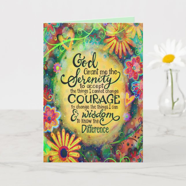 Cartão "Deus me conceda Serenidade" (Planta pequena)
