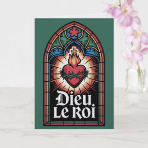 Cartão Deus, O Rei Monarquista Católico Sagrado Coração