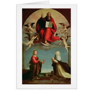Cartão Deus que aparece a St Mary Magdalen e St. Catheri